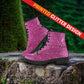 Pink Sparkle Glitter Women's Vegan Leather Boots