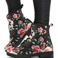 Roses and Tiny Flowers for All Women's Vegan Leather Combat Boots