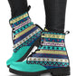 Southwestern Tribal Pattern Women's Vegan Leather Combat Boots