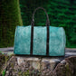 Teal White Vintage Women's Travel Bag