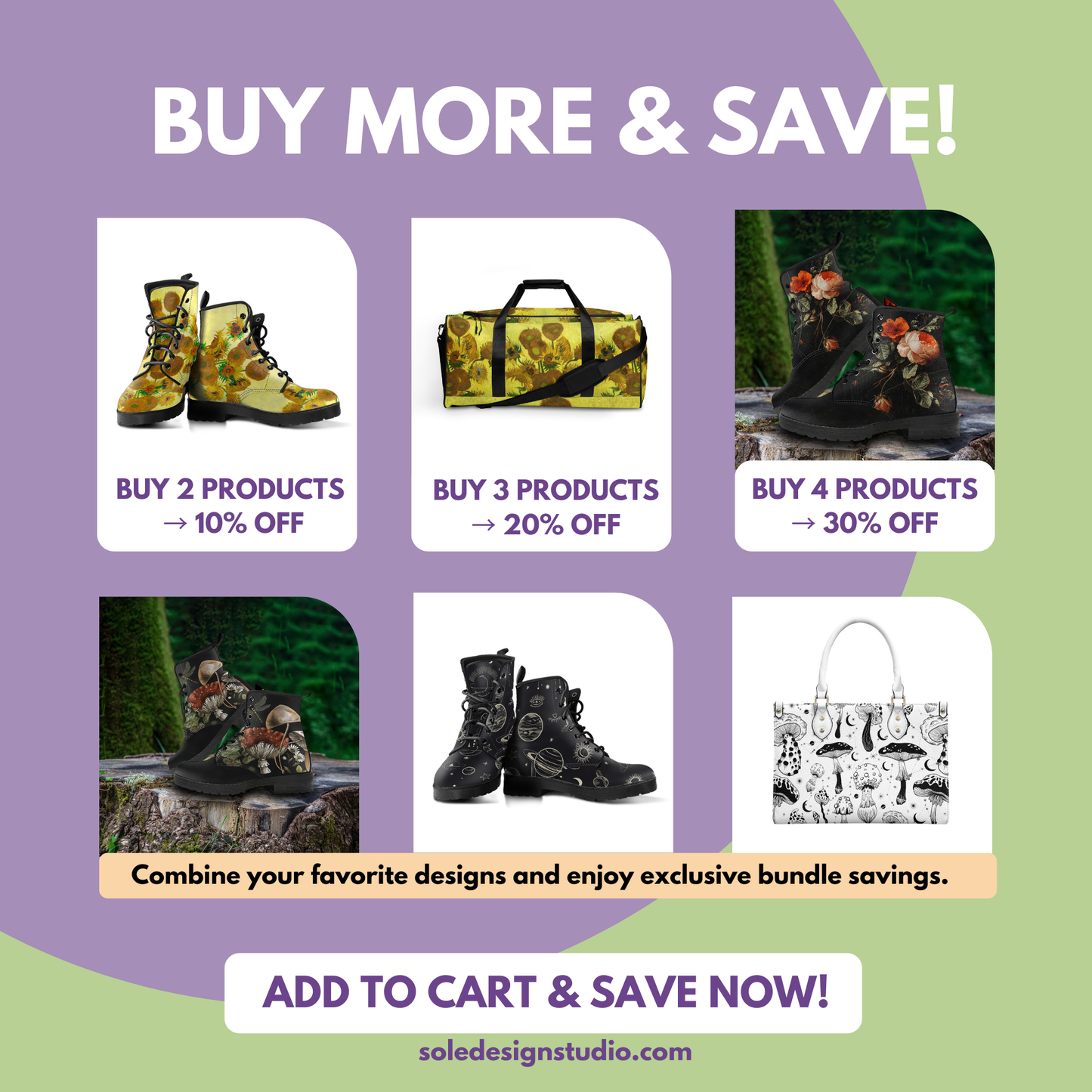 Van Gogh's Sunflowers Women's Vegan Leather Combat Boots