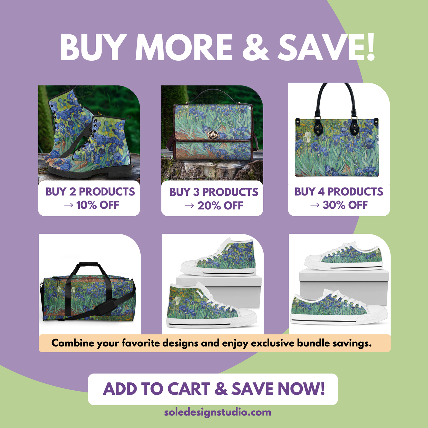 Van Gogh's Irises Women's High Top Sneakers