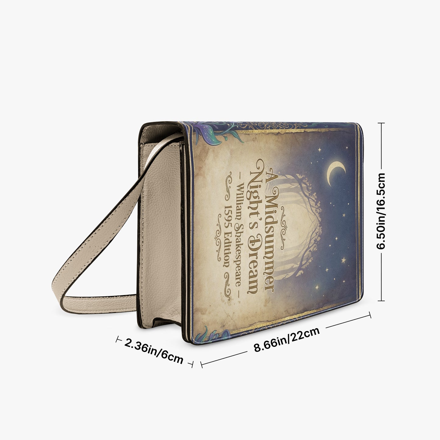 a midsummer night's dream shakespeare book-shaped crossbody bag vegan leather – Sole Design Studio