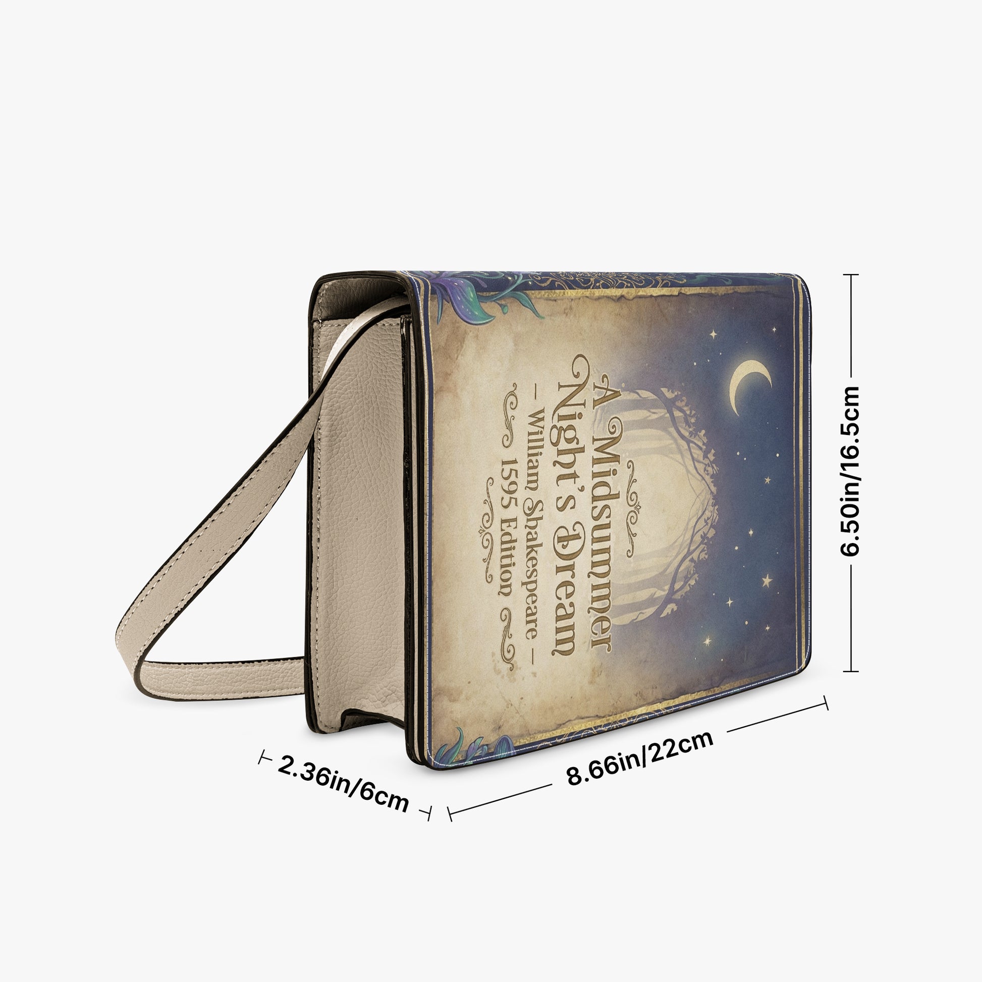 a midsummer night's dream shakespeare book-shaped crossbody bag vegan leather – Sole Design Studio