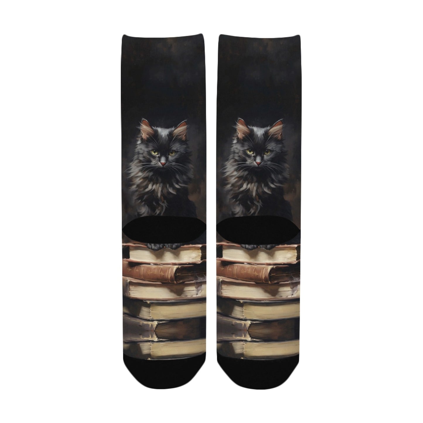 Gothic Cat Bookmark Socks - Custom Socks for Women Made in USA