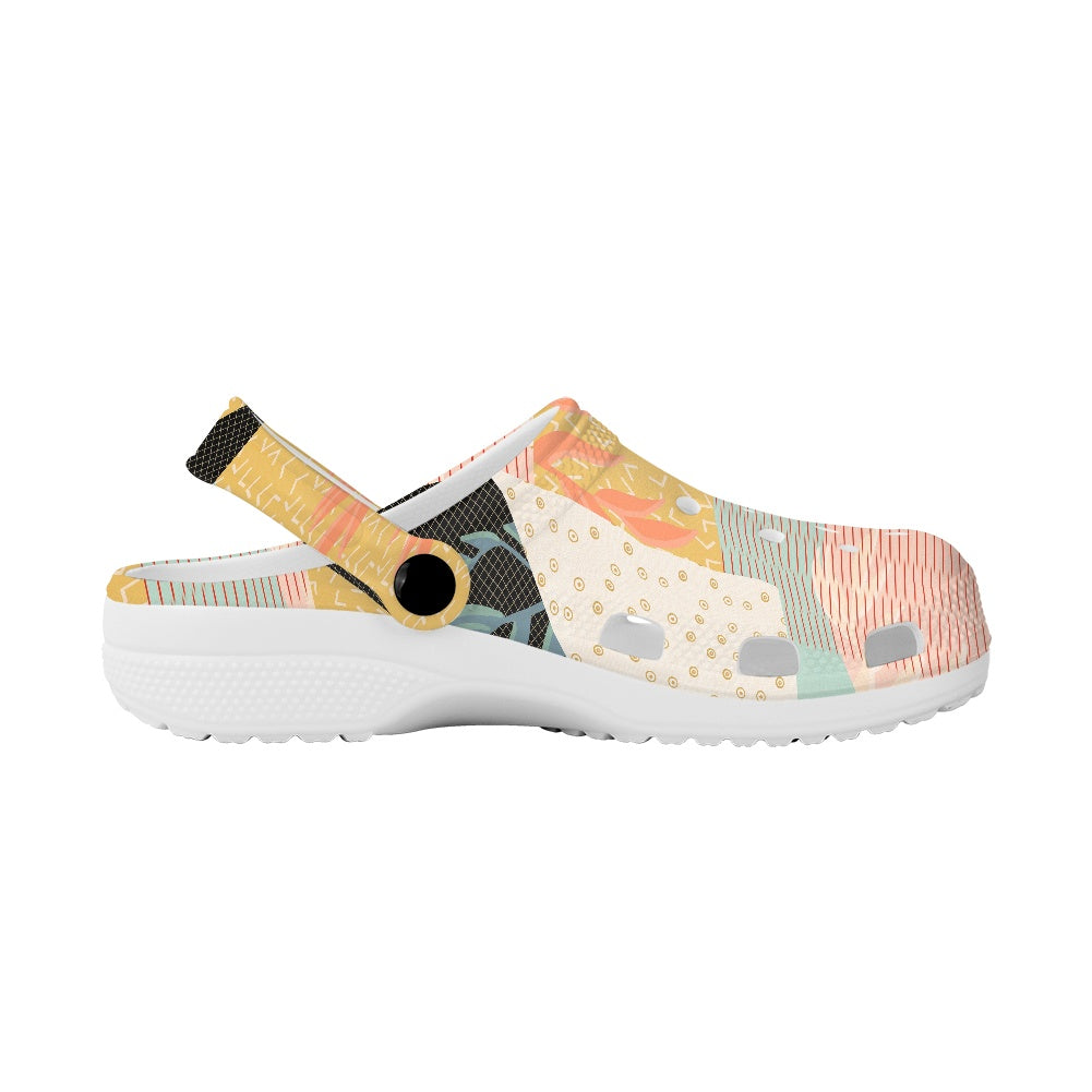 Soft Color Abstract Clogs for Women's