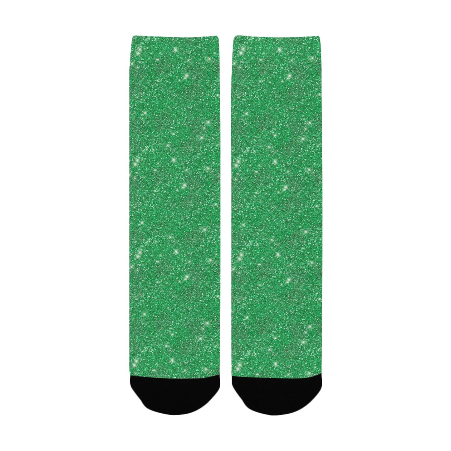 Green Sparkle Glitter Socks - Custom Socks for Women Made in USA