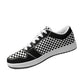 Black and White Checkerboard Women's Vegan Leather Sneakers