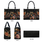 Embroidery Two Chinese Dragons and Roses Flowers Women's Vegan Leather Handbag