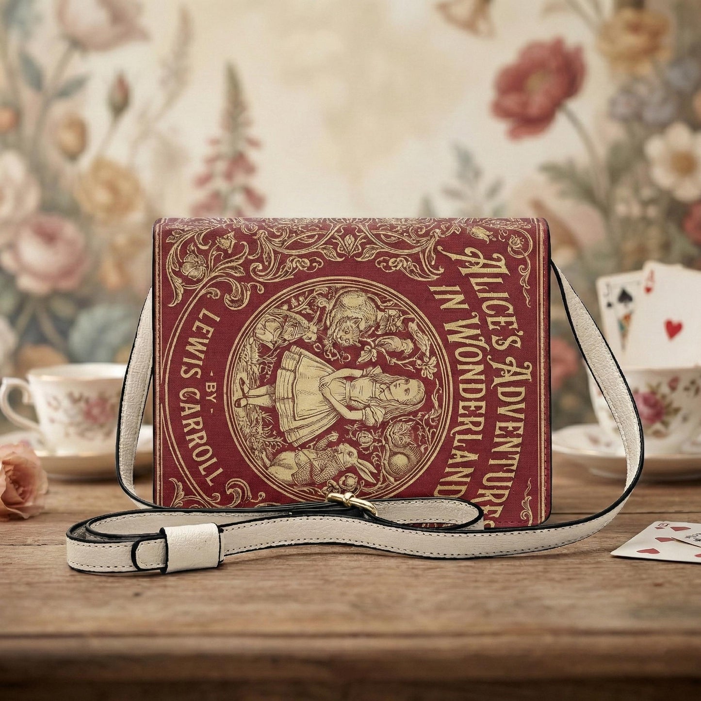 alice in wonderland lewis carroll book-shaped crossbody bag vegan leather – Sole Design Studio