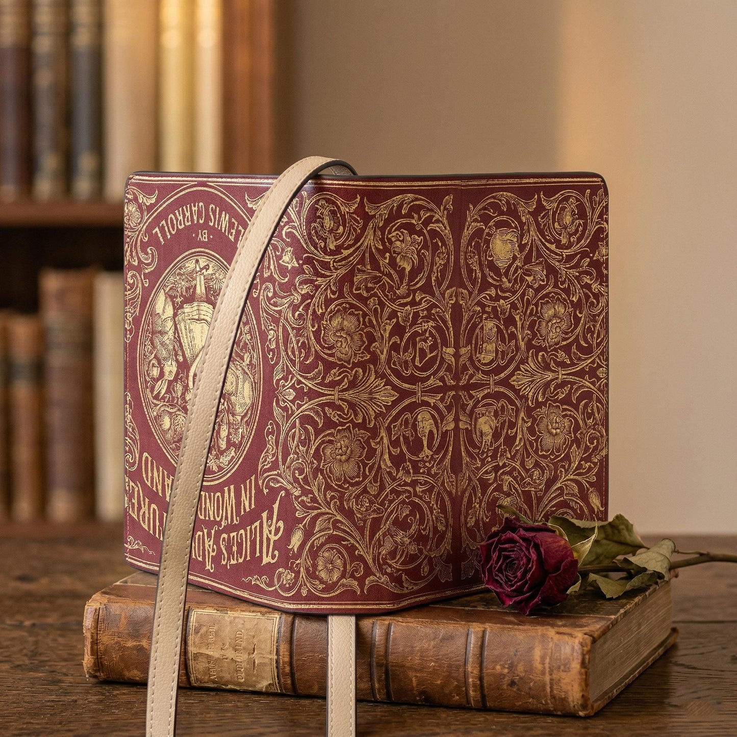 alice in wonderland lewis carroll book-shaped crossbody bag vegan leather – Sole Design Studio
