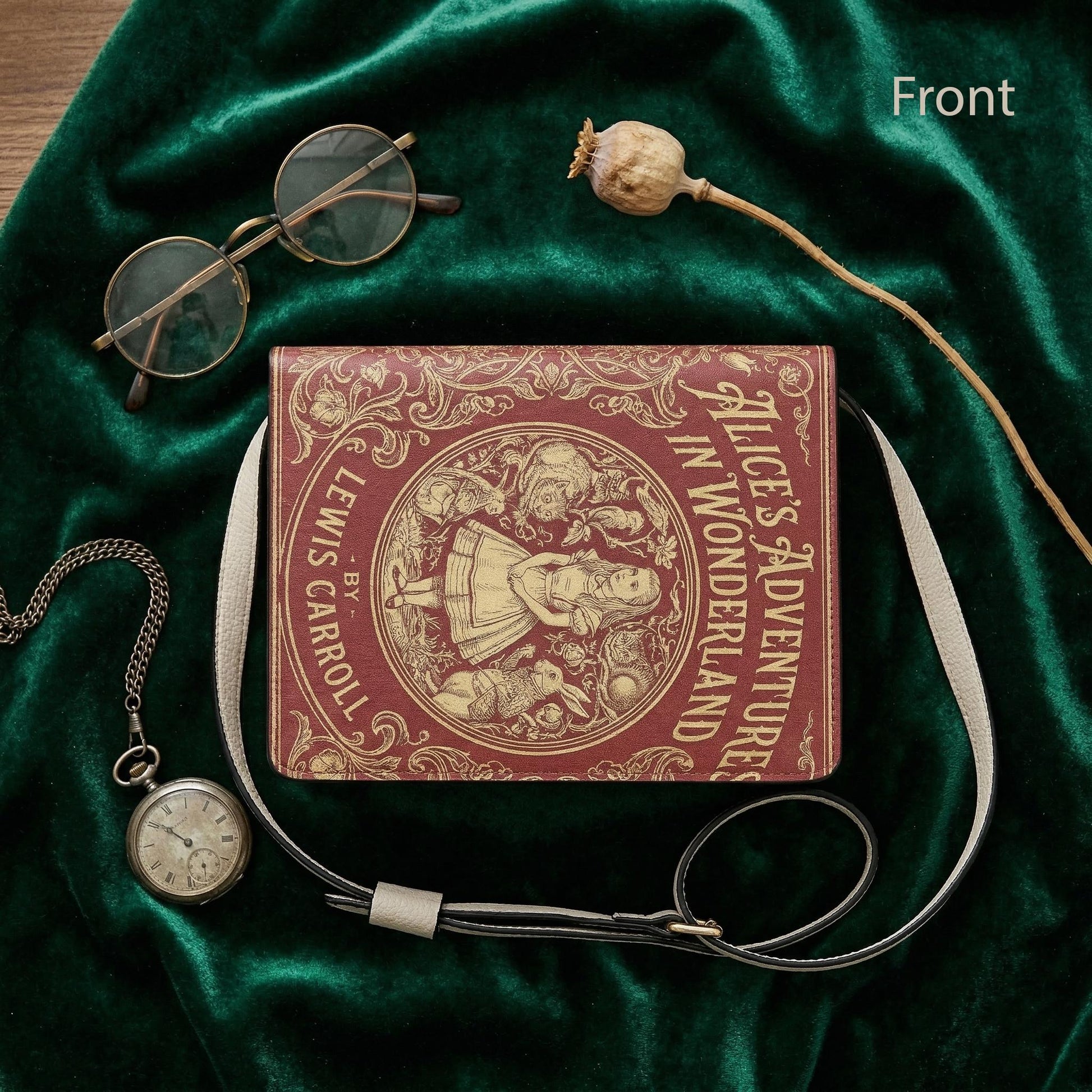 alice in wonderland lewis carroll book-shaped bag gifts for readers – Sole Design Studio