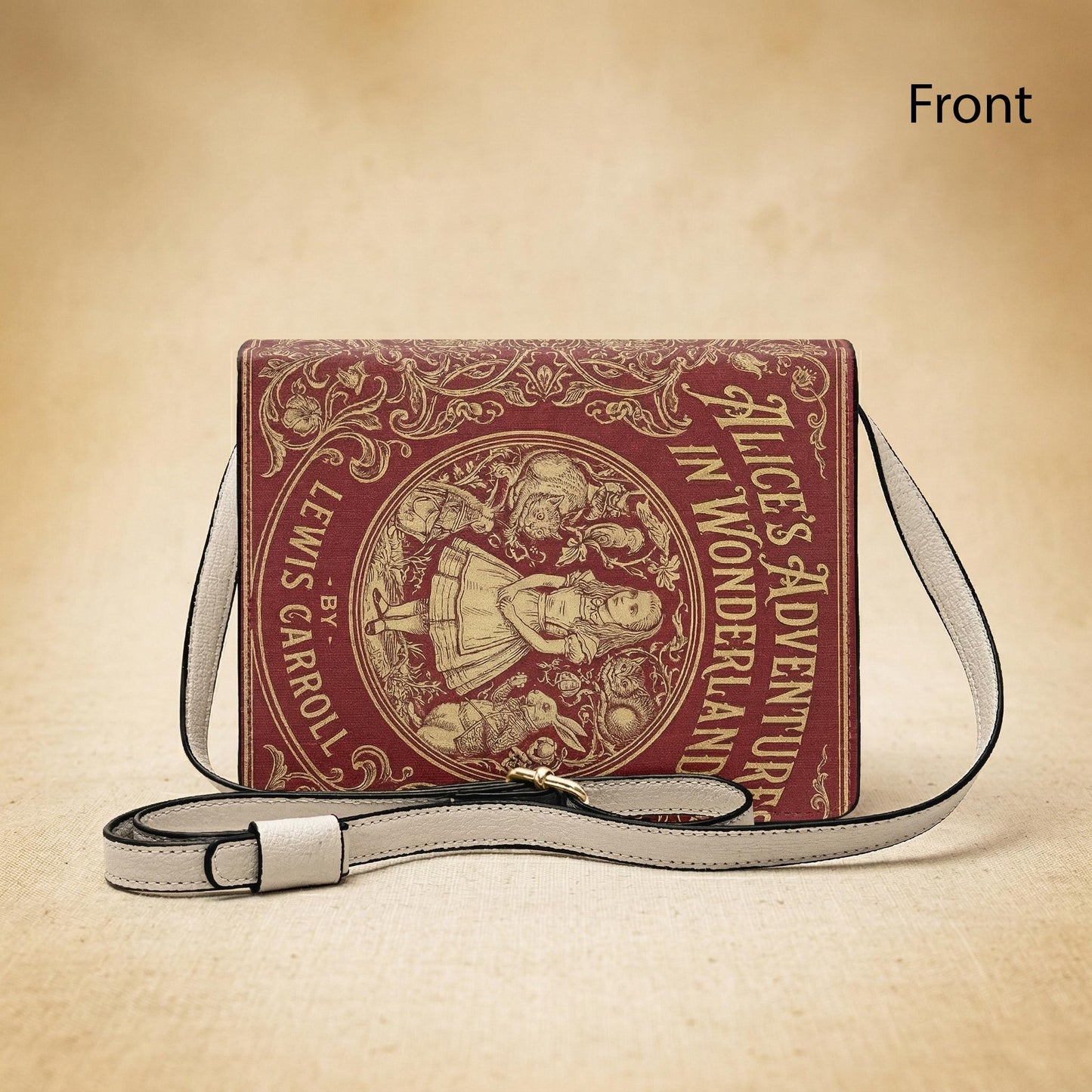 alice in wonderland lewis carroll book-shaped crossbody bag vegan leather – Sole Design Studio
