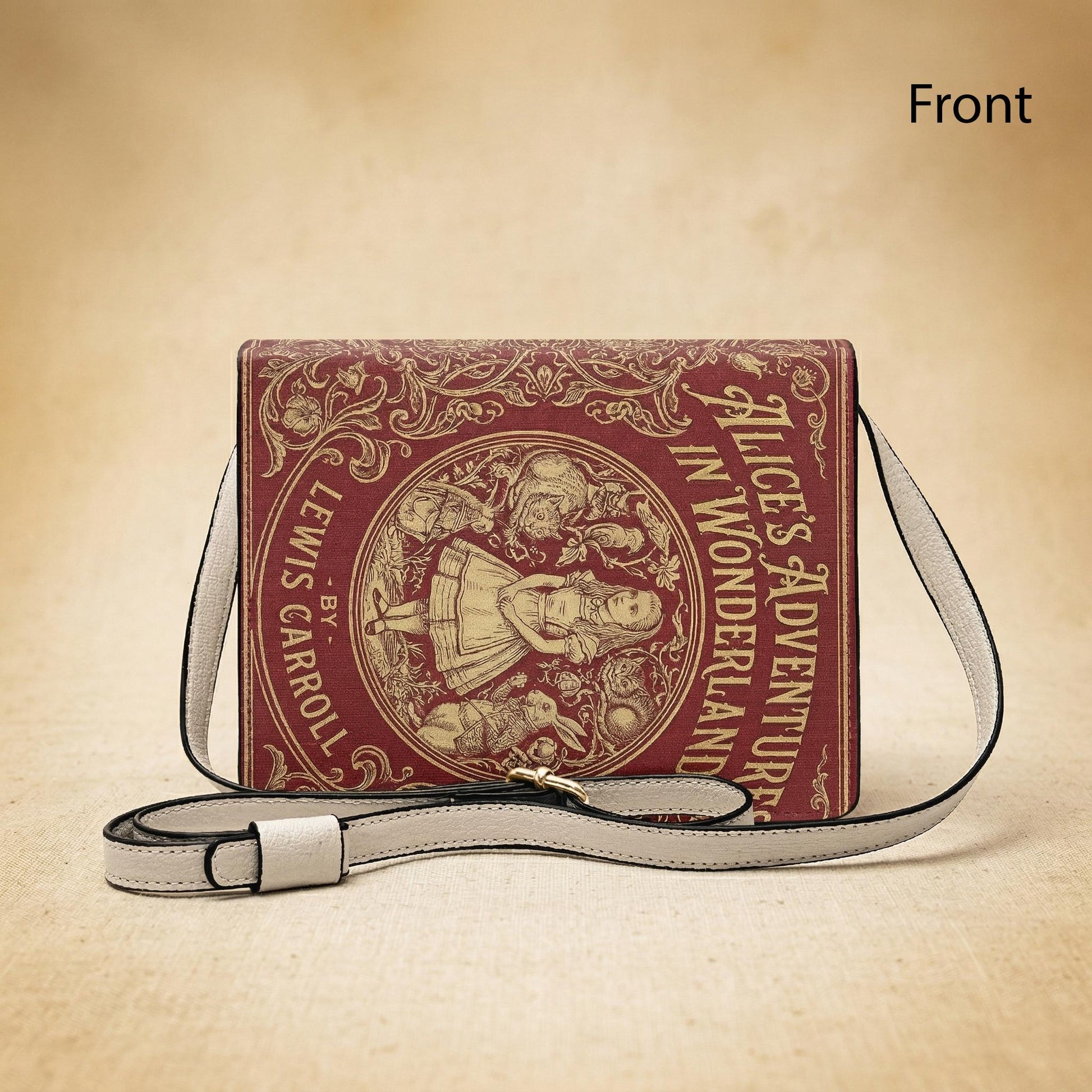 alice in wonderland lewis carroll book-shaped crossbody bag vegan leather – Sole Design Studio