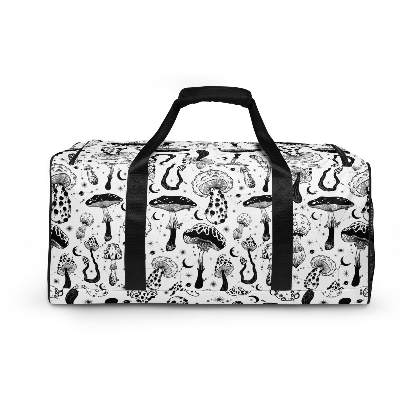 Black White Mushrooms Duffle Bag