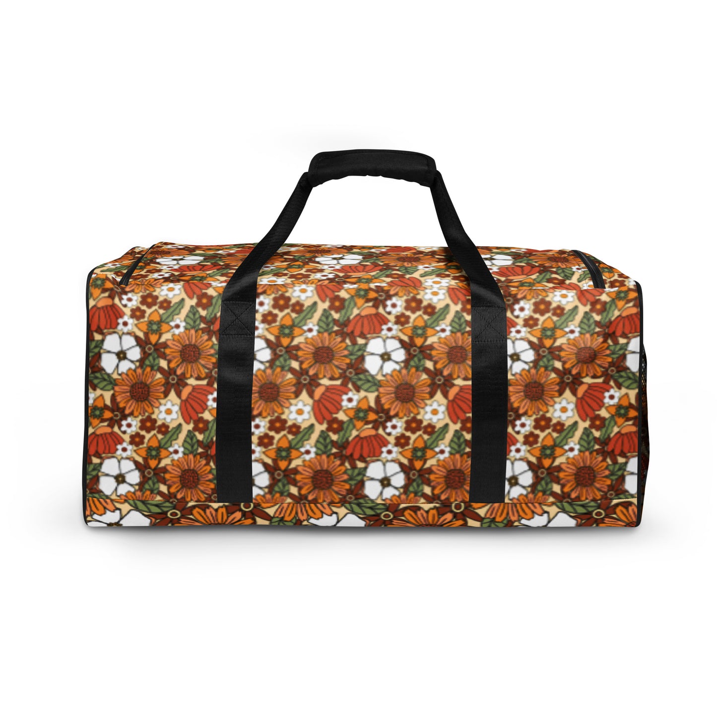 60s Inspired Retro Floral Duffle Bag