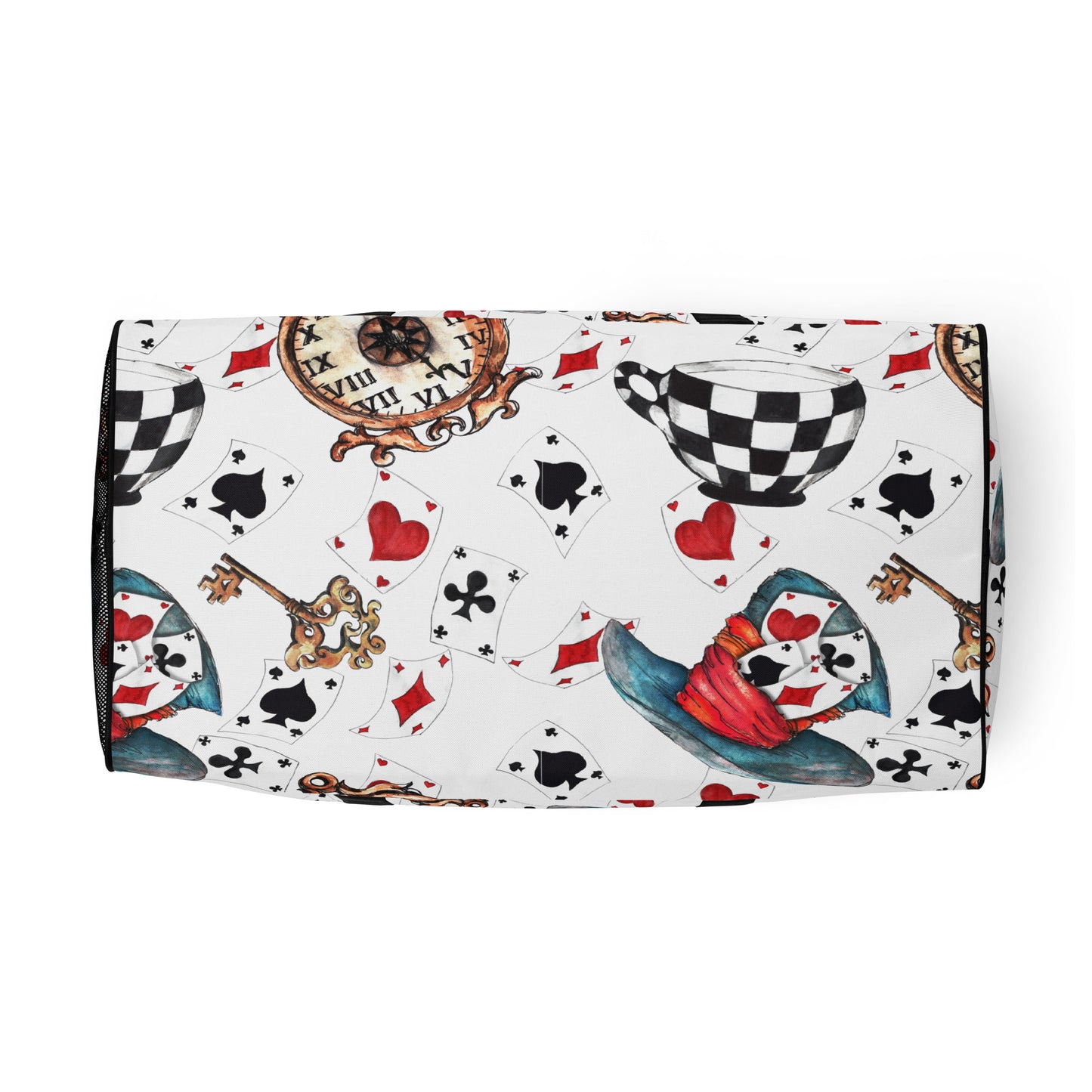 Alice in Wonderland White Duffle Bag