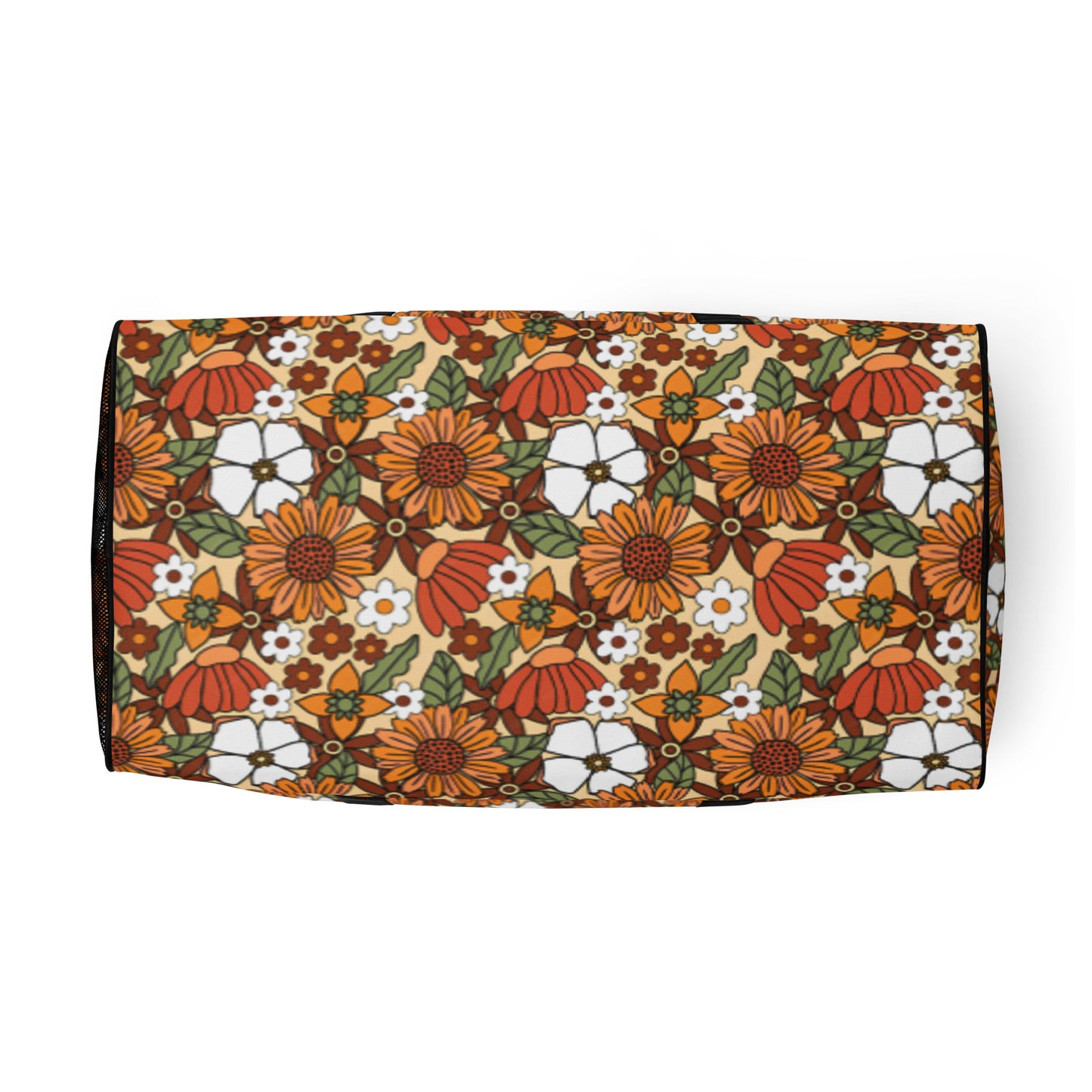 60s Inspired Retro Floral Duffle Bag