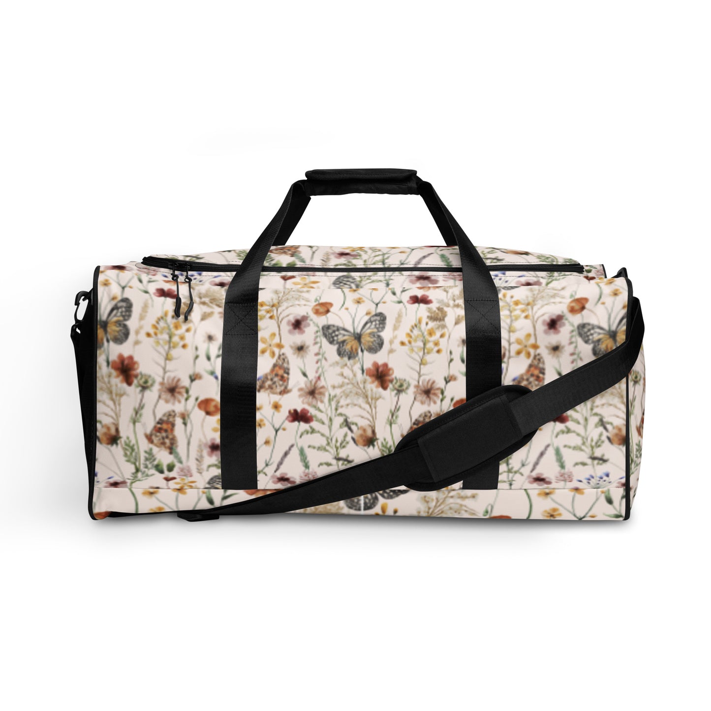 Tiny Bloom Watercolor Butterfly Duffle Bag