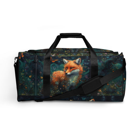 Enchanted Forest Guardian Fox Duffle Bag