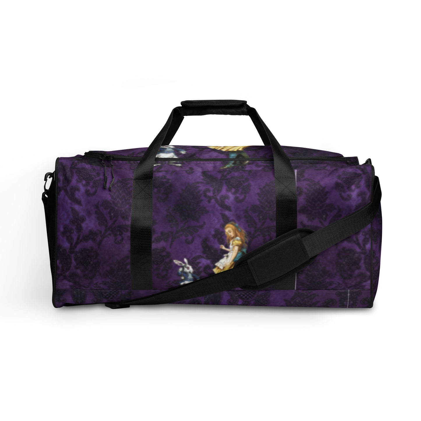 Alice in Wonderland Purple Gothic Duffle Bag