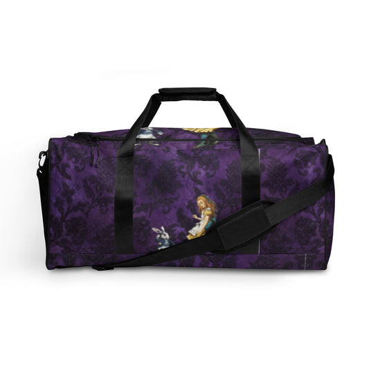 Alice in Wonderland Purple Gothic Duffle Bag