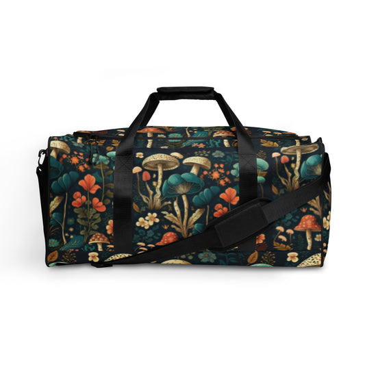 Mystical Mushroom Boho Duffle Bag