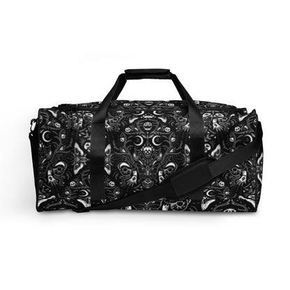 Gothic Black and White Skulls Duffle Bag