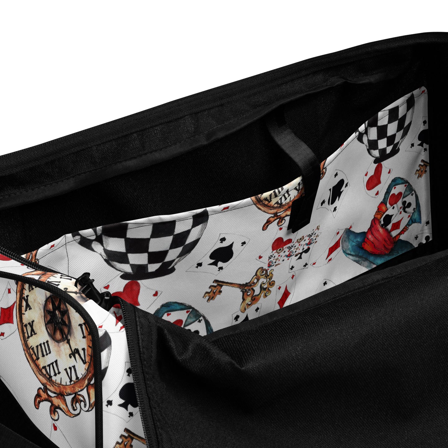 Alice in Wonderland White Duffle Bag