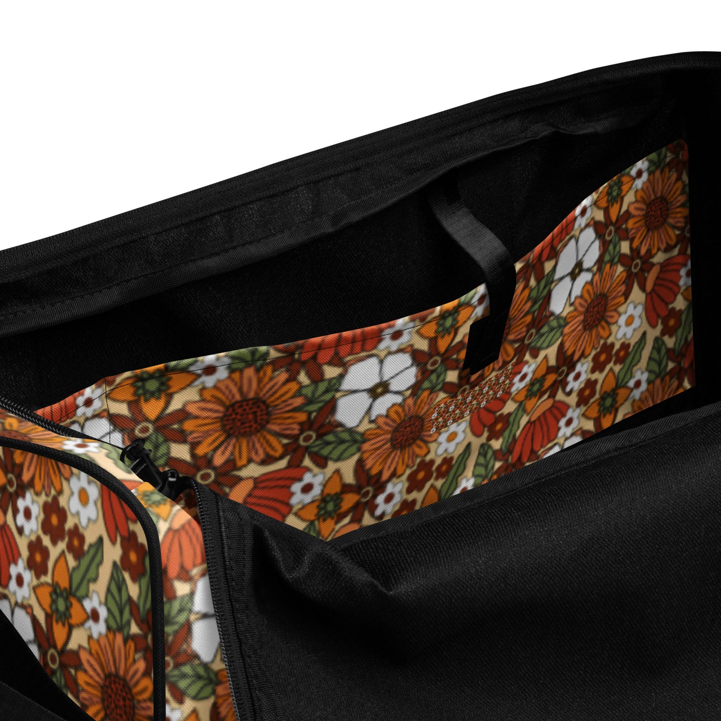 60s Inspired Retro Floral Duffle Bag