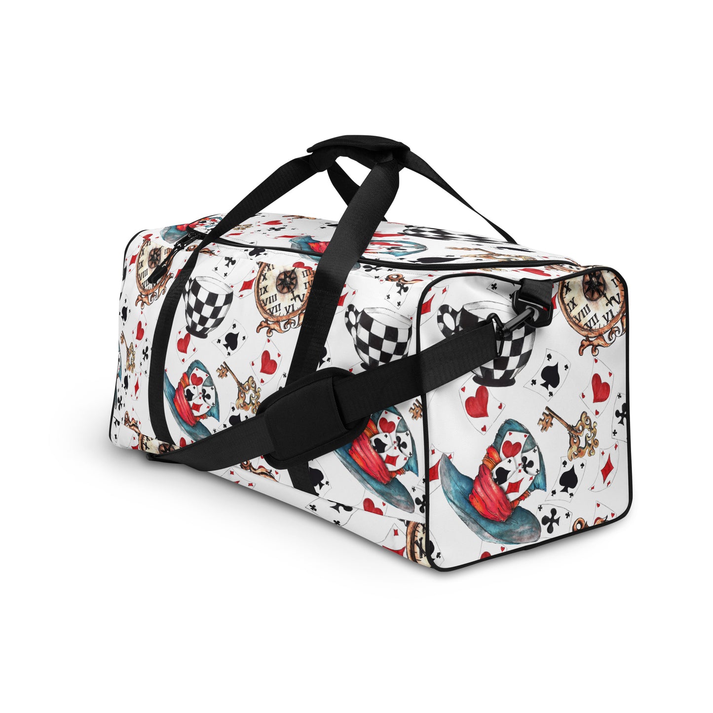 Alice in Wonderland White Duffle Bag