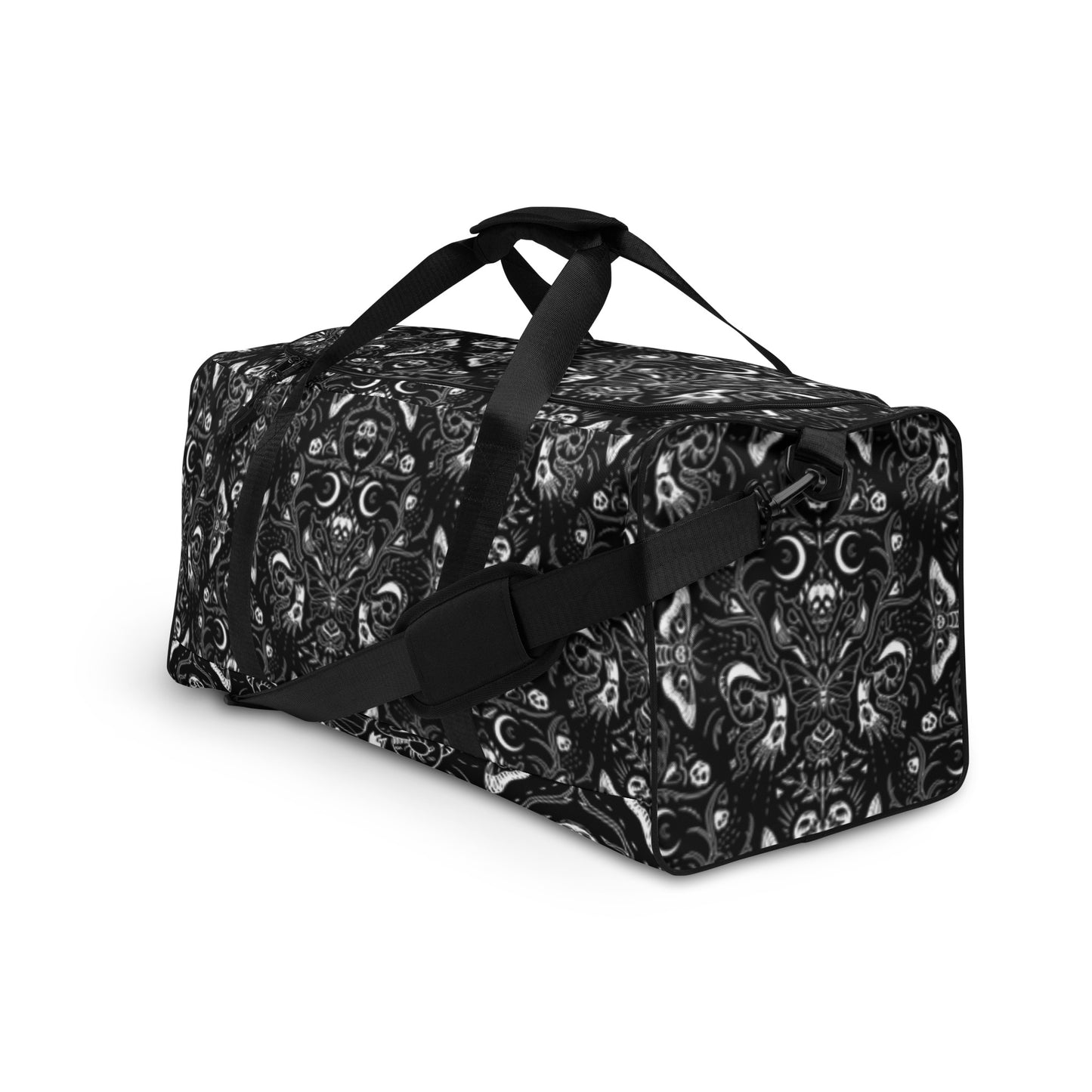 Gothic Black and White Skulls Duffle Bag