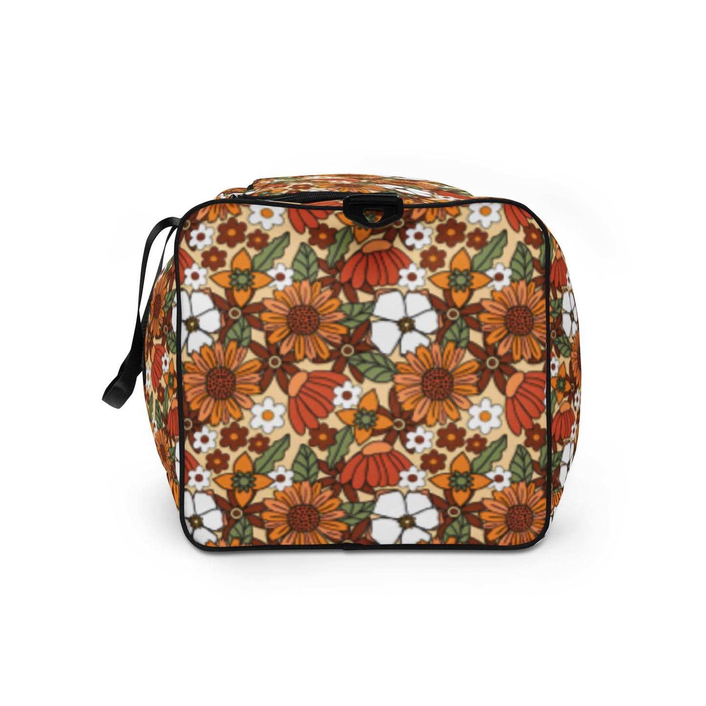 60s Inspired Retro Floral Duffle Bag