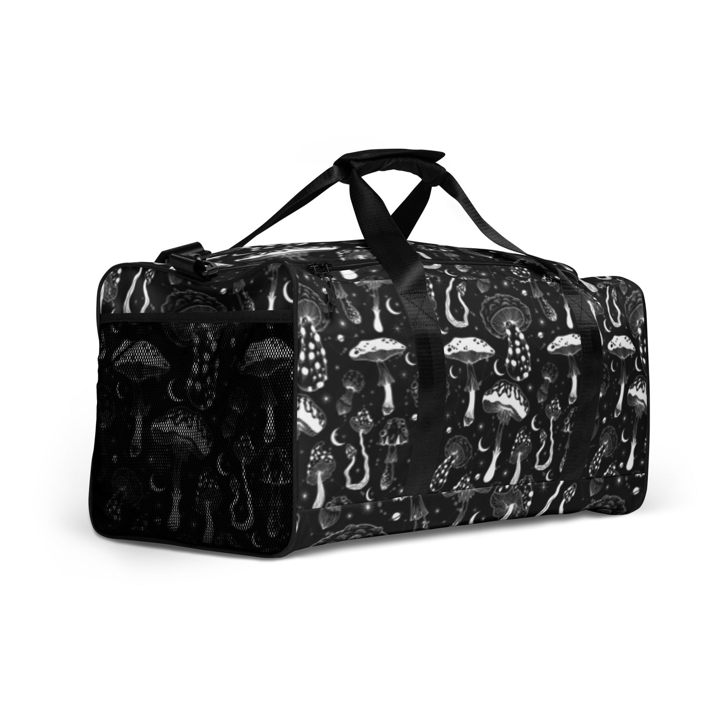 Black White Mushrooms Duffle Bag