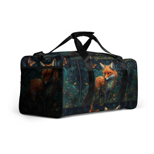 Enchanted Forest Guardian Fox Duffle Bag