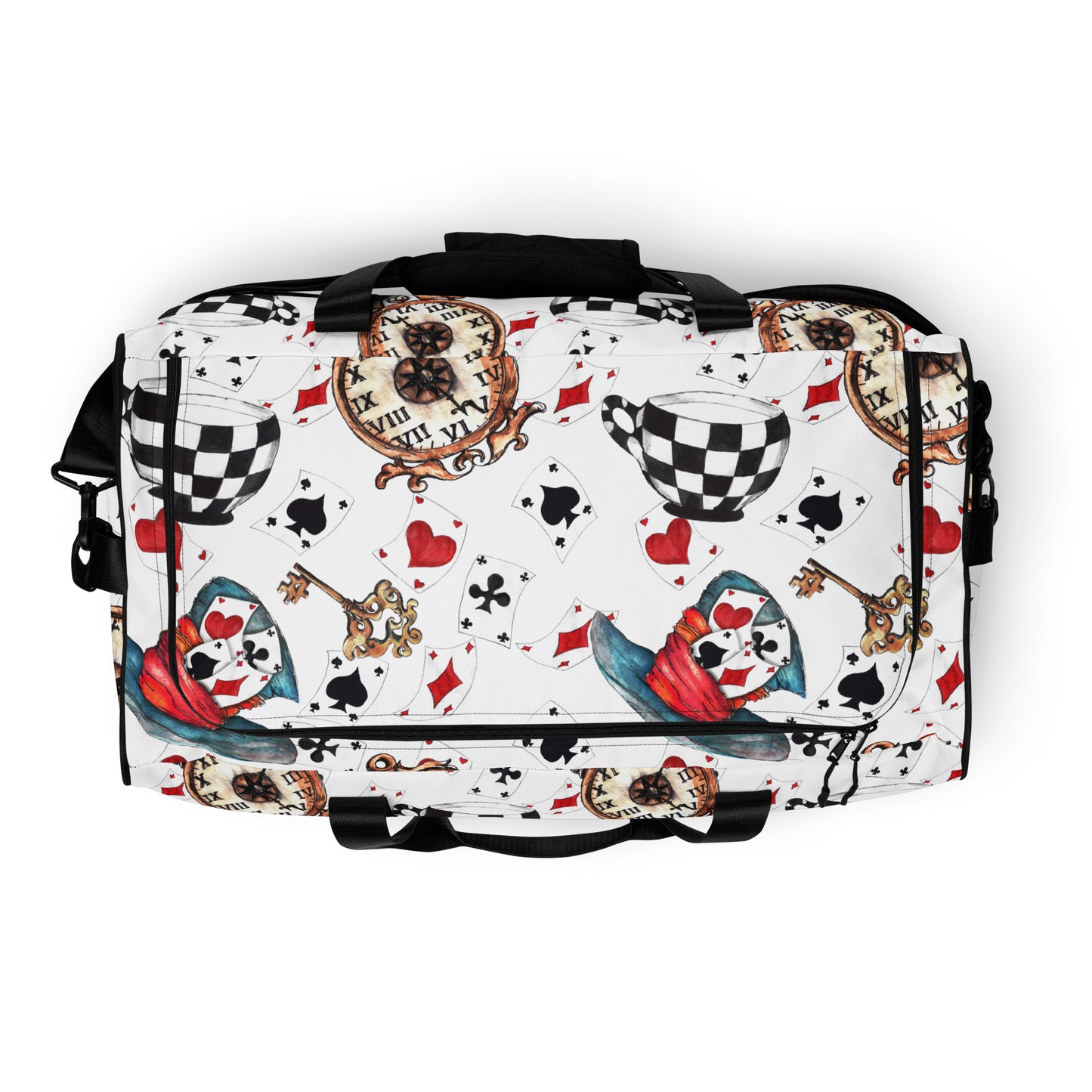 Alice in Wonderland White Duffle Bag