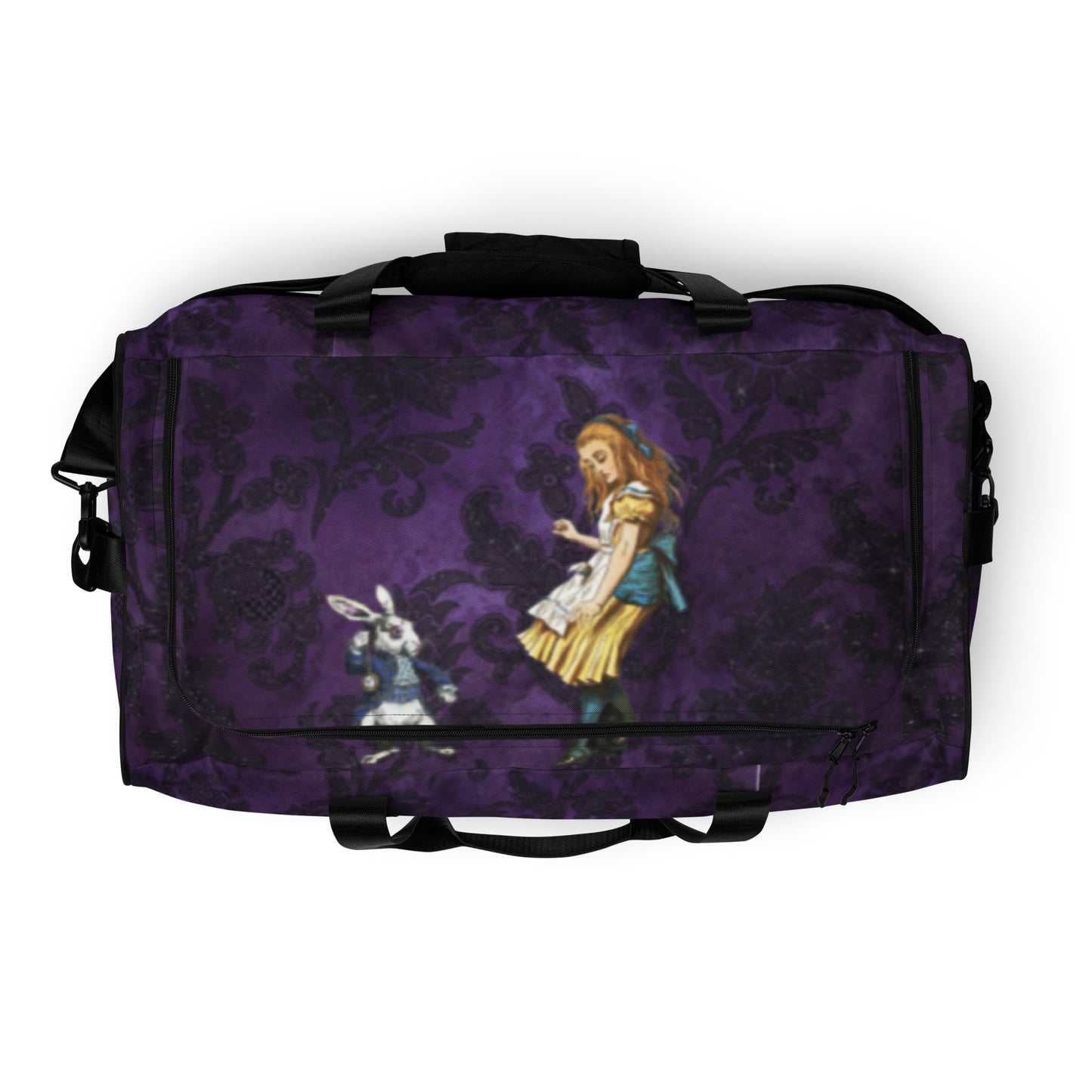 Alice in Wonderland Purple Gothic Duffle Bag