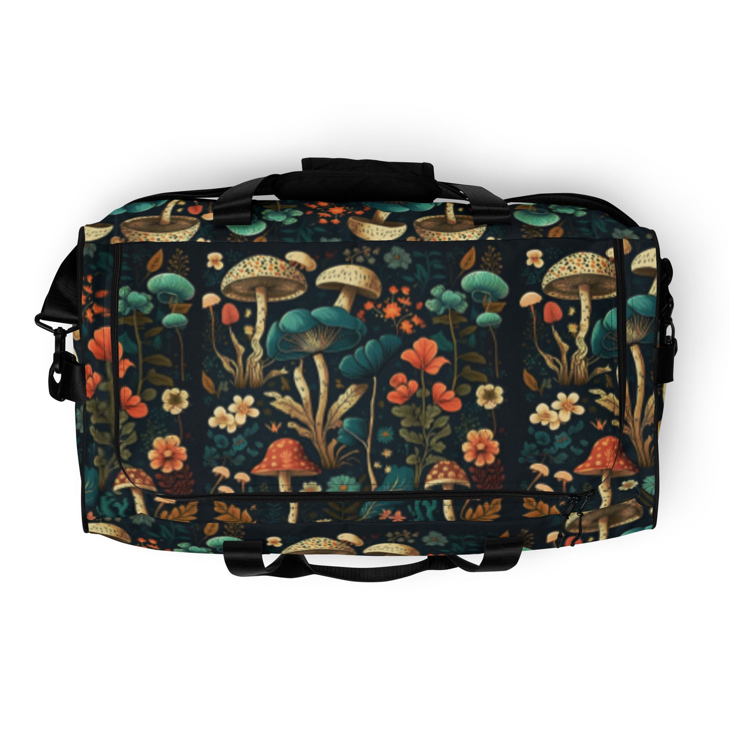 Mystical Mushroom Boho Duffle Bag