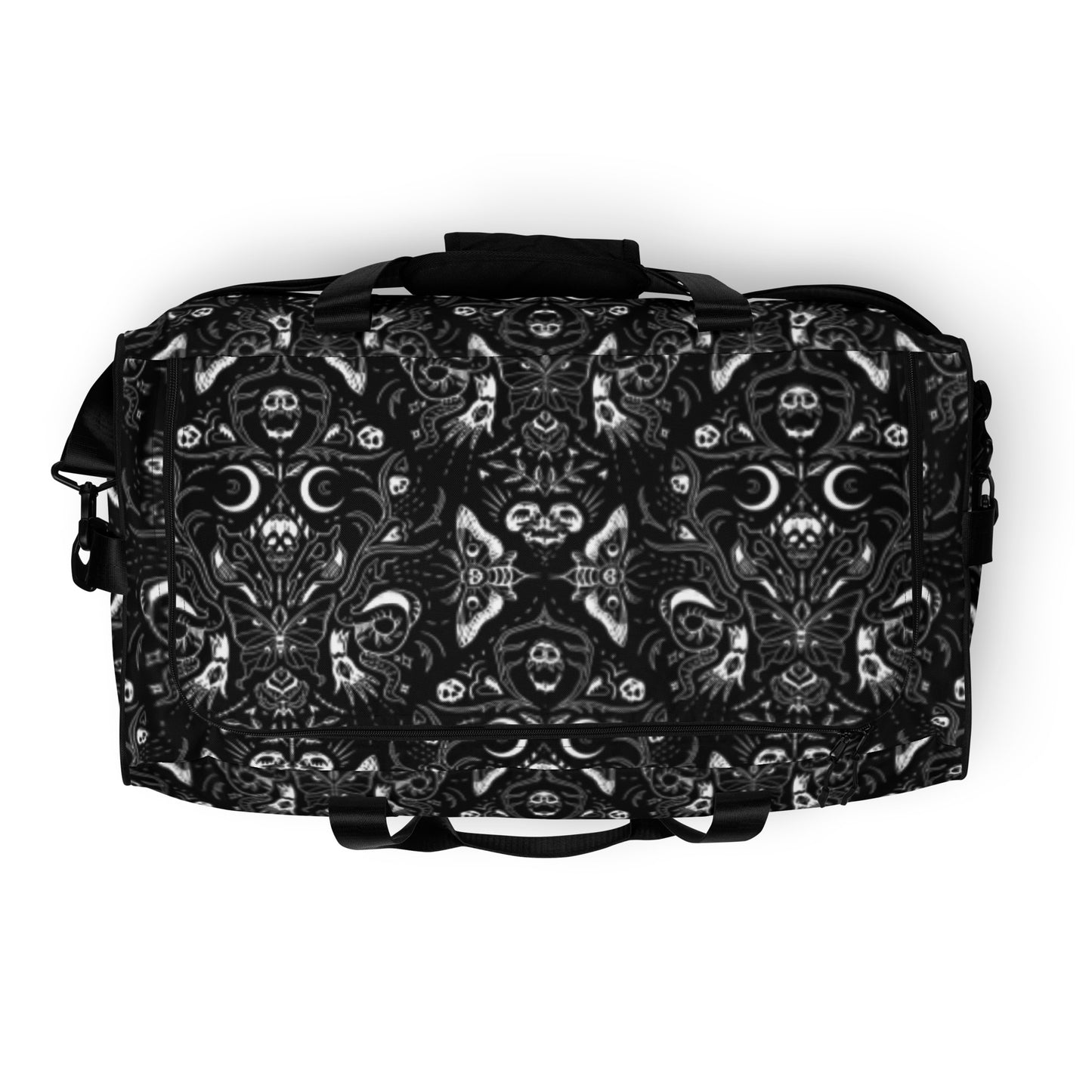 Gothic Black and White Skulls Duffle Bag