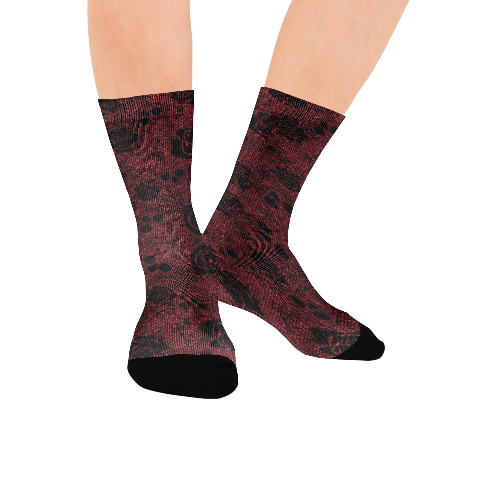 red rose skull women's crew socks – Sole Design Studio