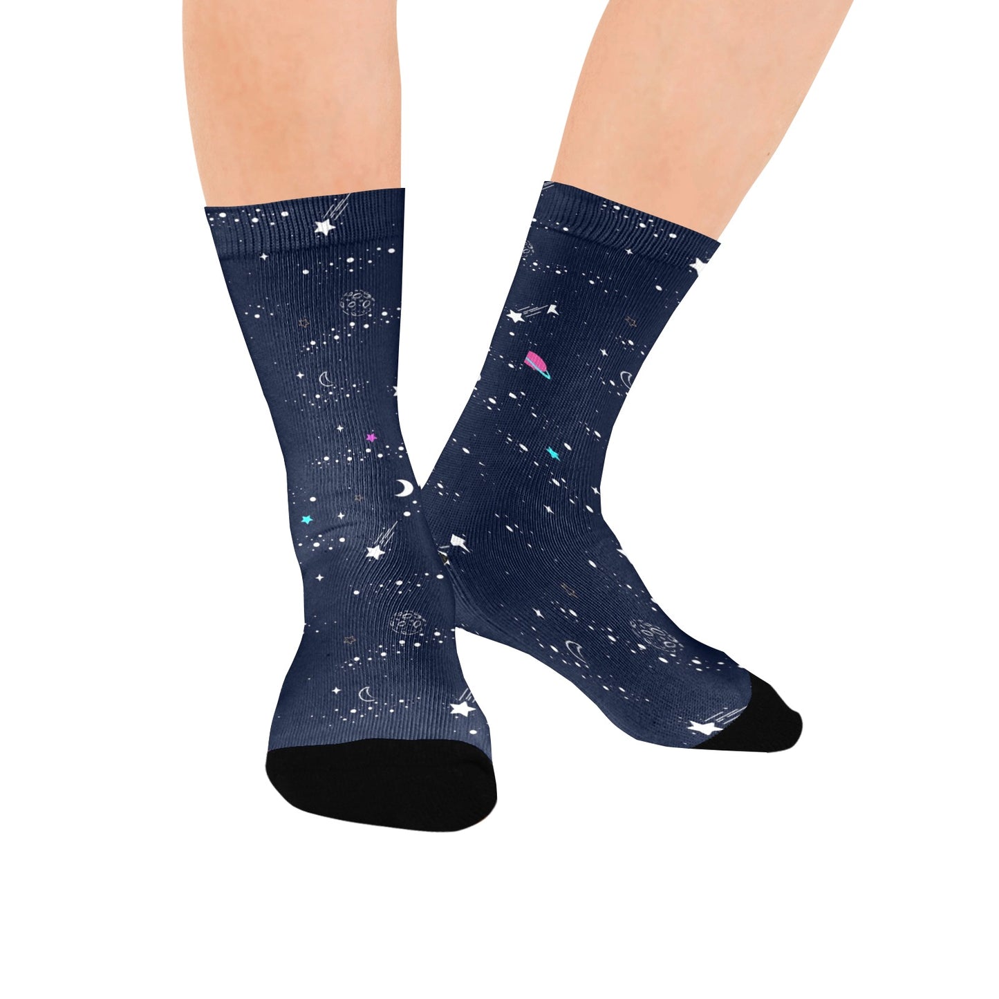planet and star sky women's crew socks – Sole Design Studio