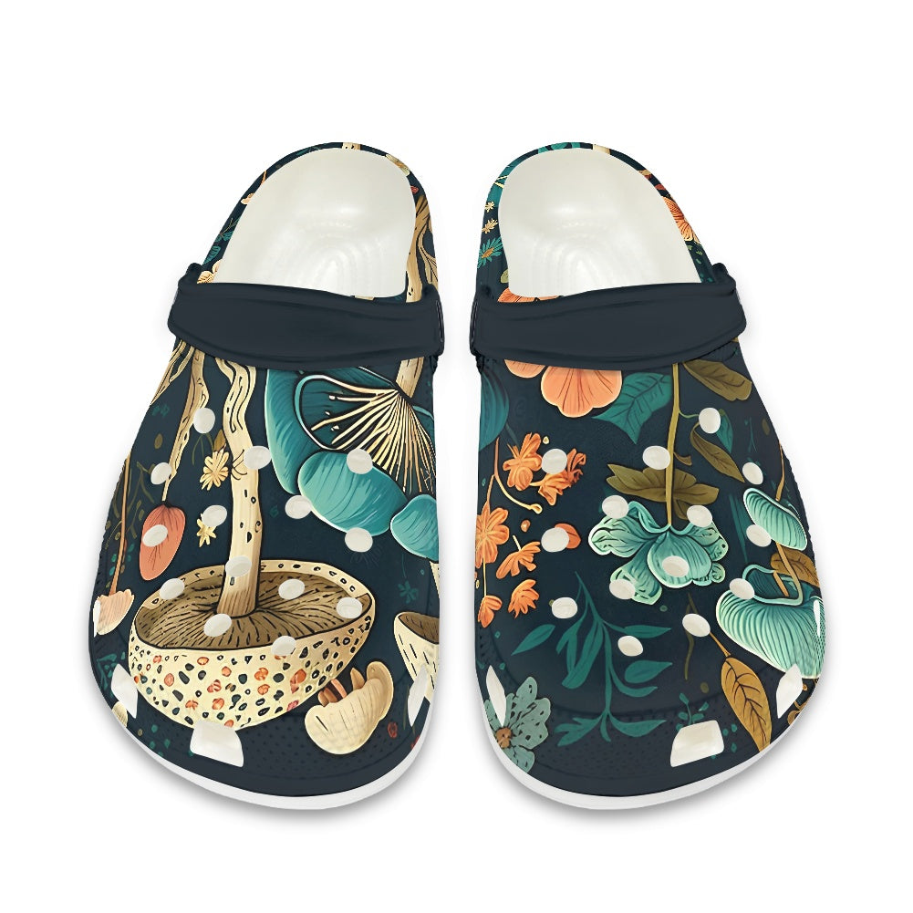 Whimsical Mystical Mushroom Boho Women's Clogs Shoes