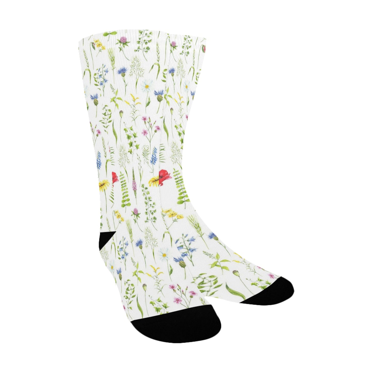 watercolor wildflowers women's crew socks – Sole Design Studio