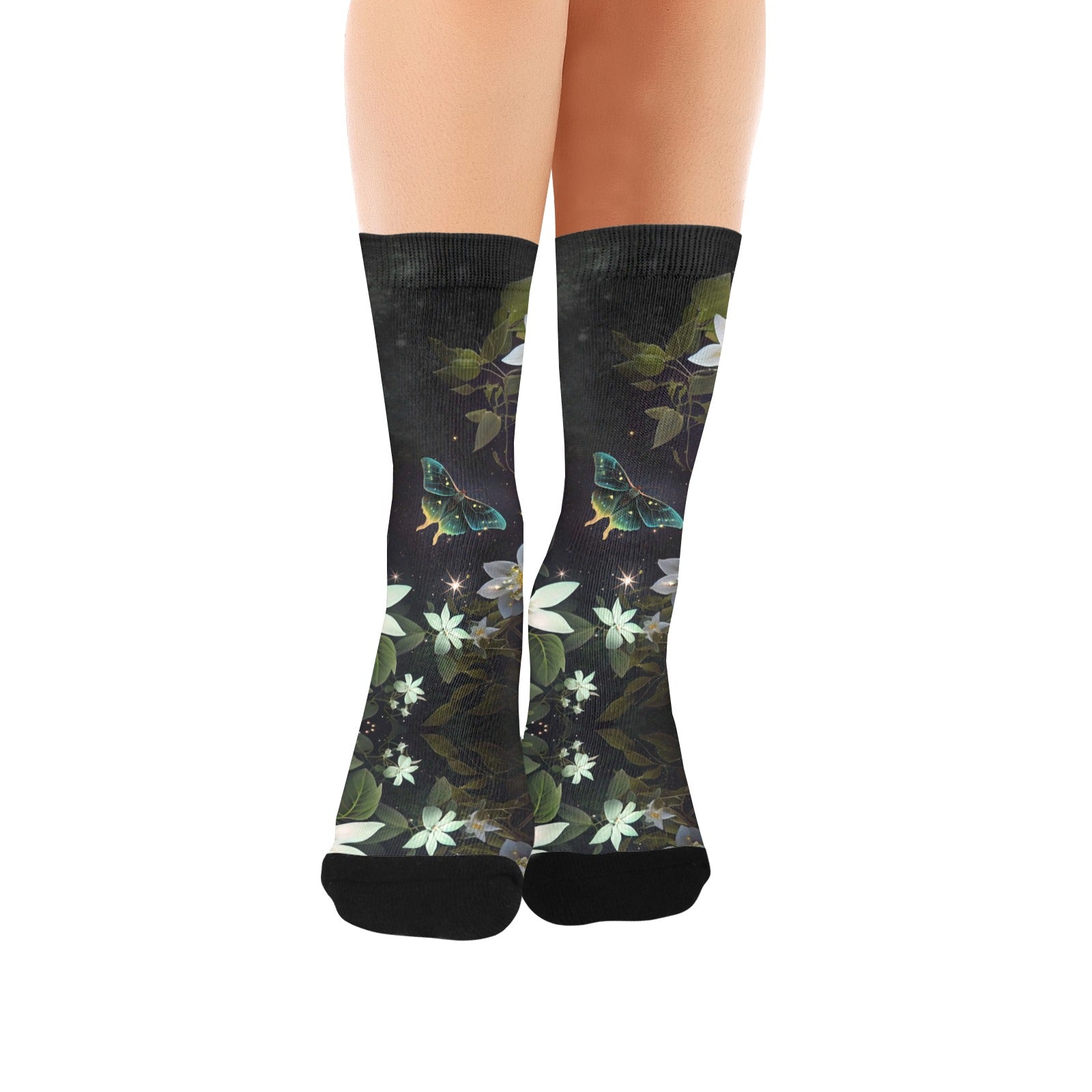 star jasmine spells digital paper women's crew socks – Sole Design Studio