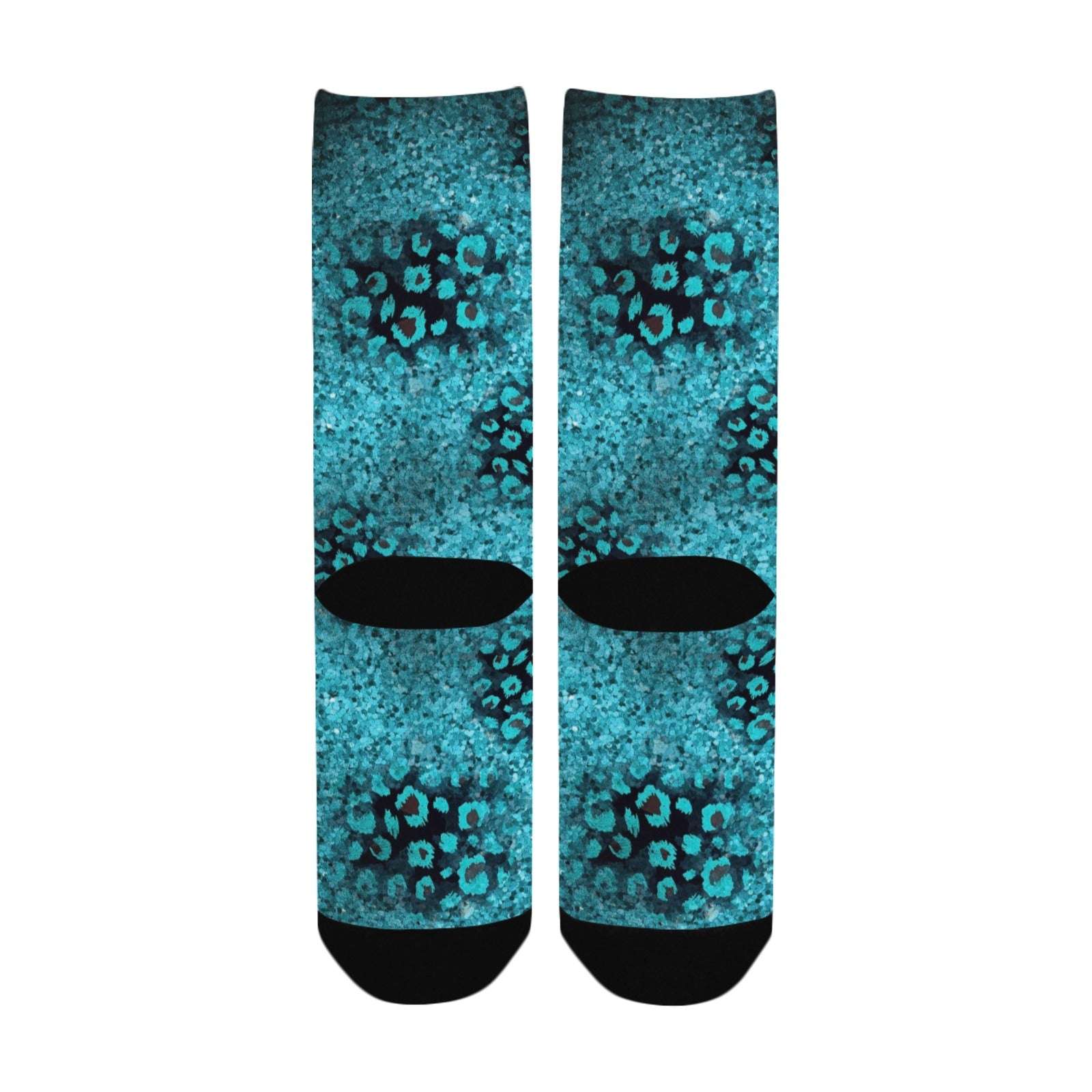 teal and black women's crew socks – Sole Design Studio