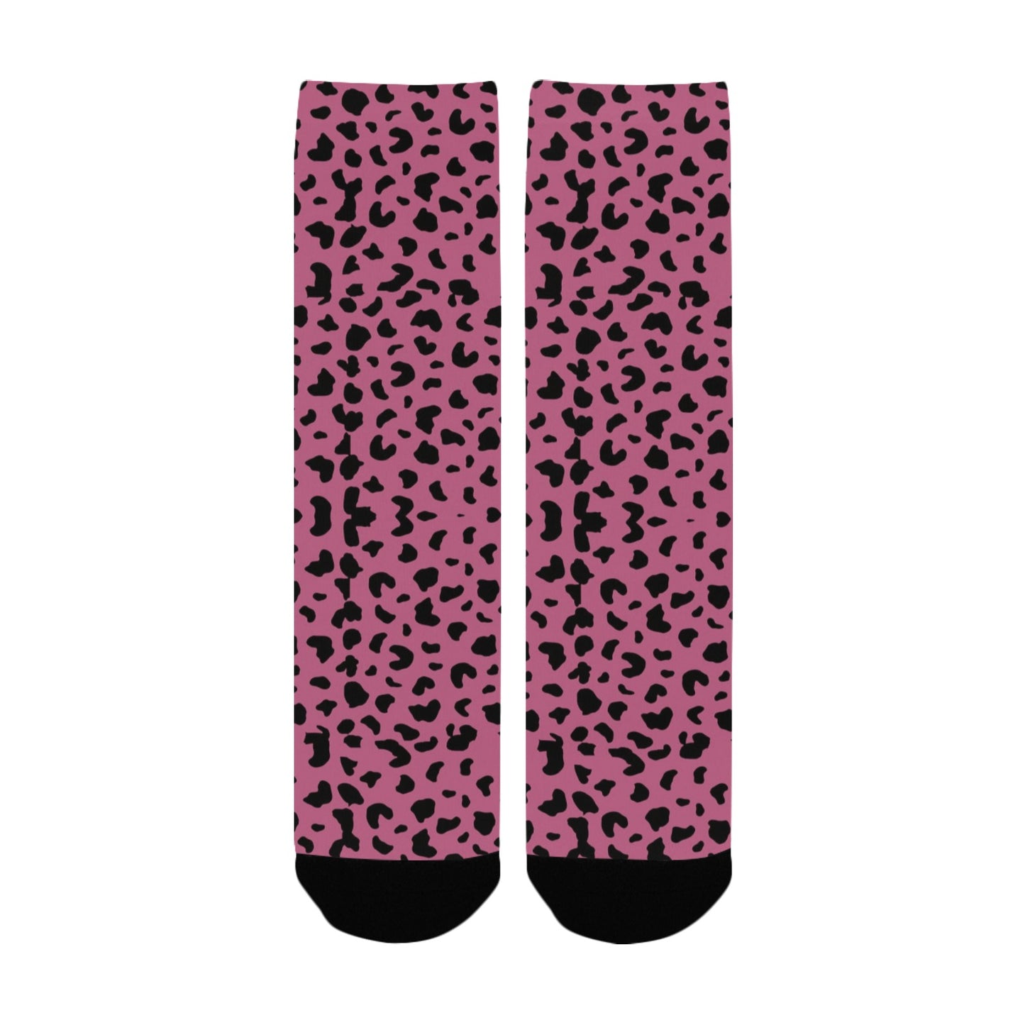 Muted Rose Leopard Print Socks - Custom Socks for Women Made in USA