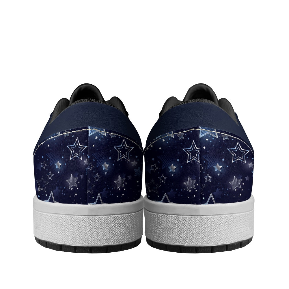 Silver Stars Women's Low Top Vegan Leather Sneakers