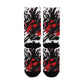 red and black ink splatter women's crew socks – Sole Design Studio