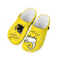 Black and White Cat on Yellow Women's Adult Clogs Shoes