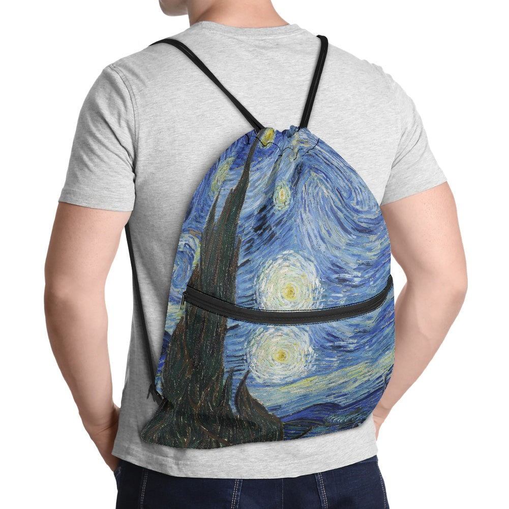 The Starry Night Vincent Van Gogh Women's Drawstring Backpack